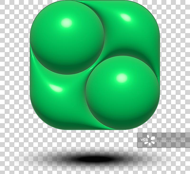 具有两个面的圆形方形3D标志设计图片素材