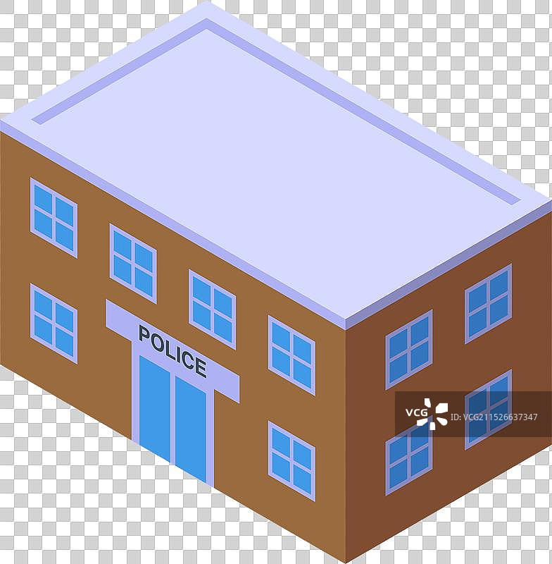 警察局大楼正面2.5D视图图片素材