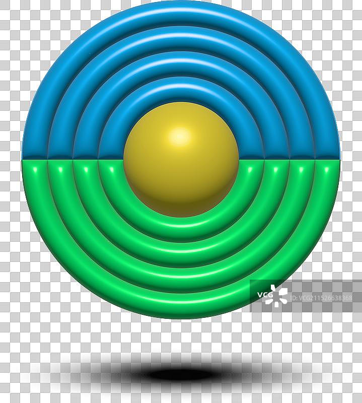 抽象阳光天空绿色草地生态农场3D logo图片素材