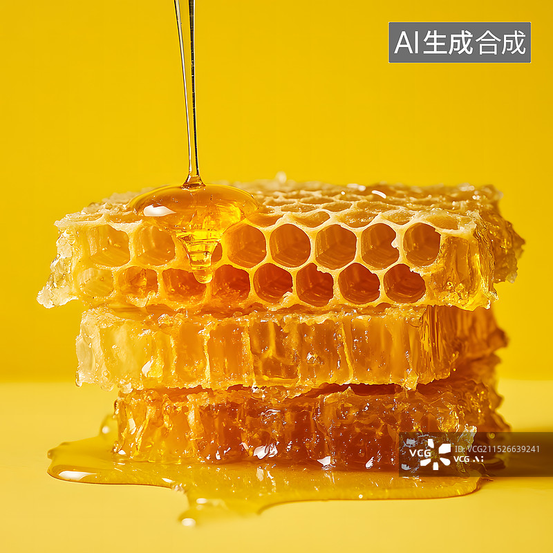 【AI数字艺术】蜜蜂蜂巢蜂蜜图片素材