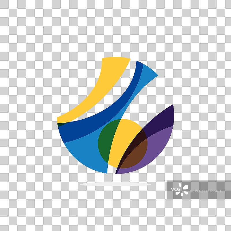 动态美学的抽象圆形标志图片素材