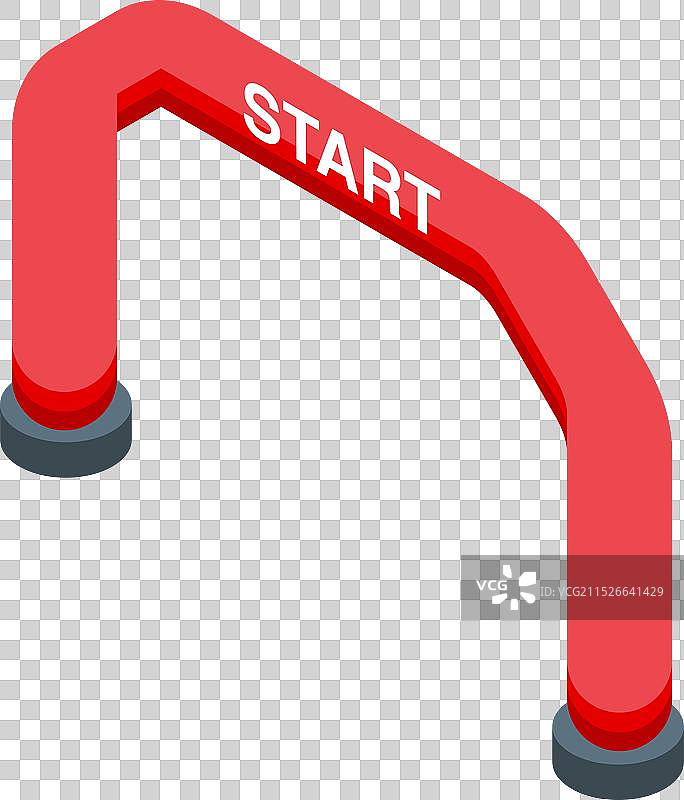 红色充气拱门标志着起跑线图片素材