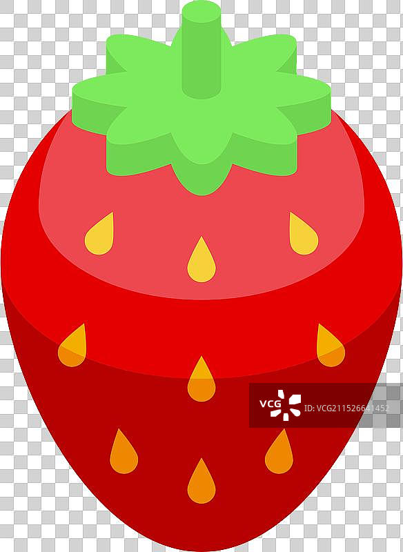 2.5D风格的鲜红草莓，展示成熟的种子图片素材