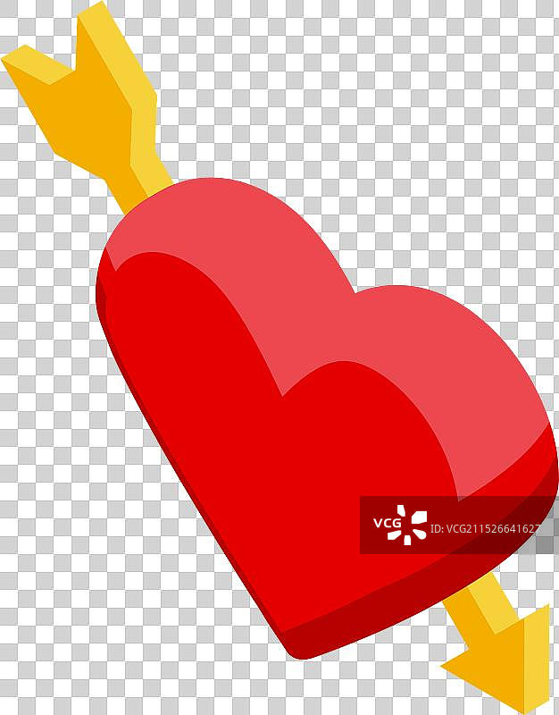 金色箭穿透红心图片素材