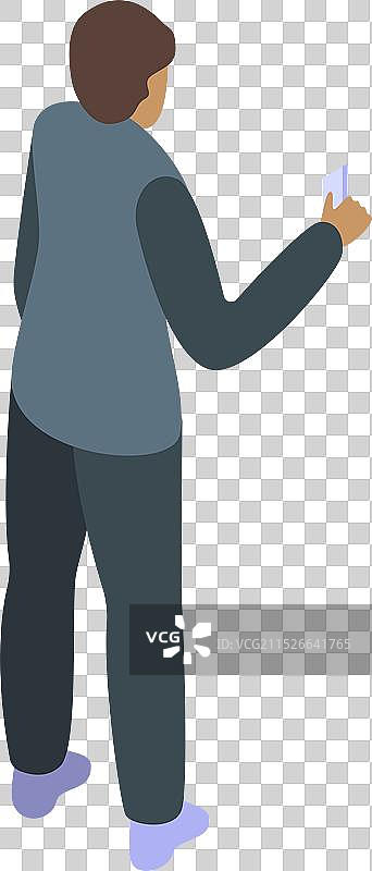 拿着名片的2.5D商人图片素材