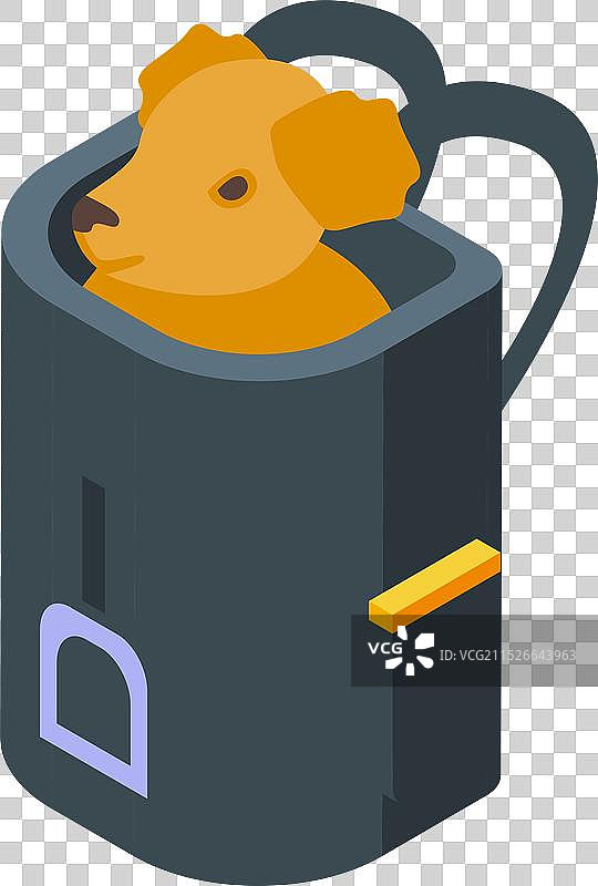 坐在宠物背包里的狗图片素材