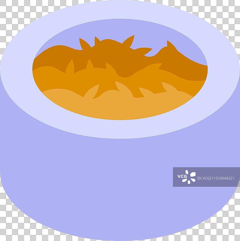 装满沙子的圆形猫砂盆2.5D图标图片素材