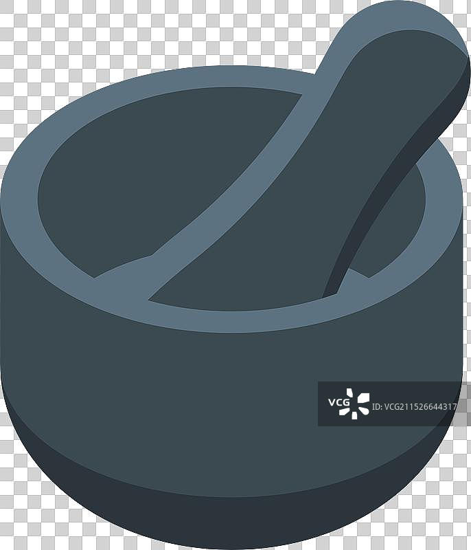 白色背景上的研钵和研杵图片素材