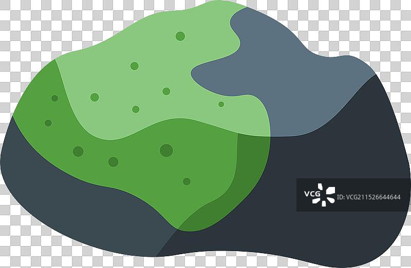 覆盖灰色石头一部分的绿色霉菌图片素材