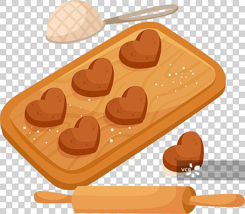 作为情人节DIY礼物的烘焙饼干图片素材