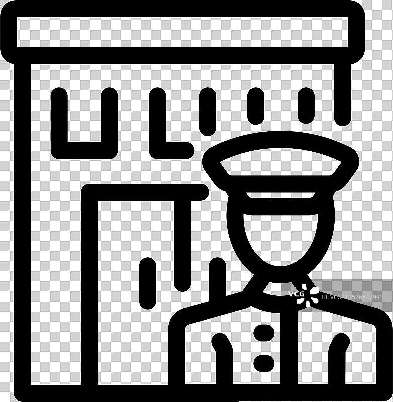 建筑物前的保安图片素材