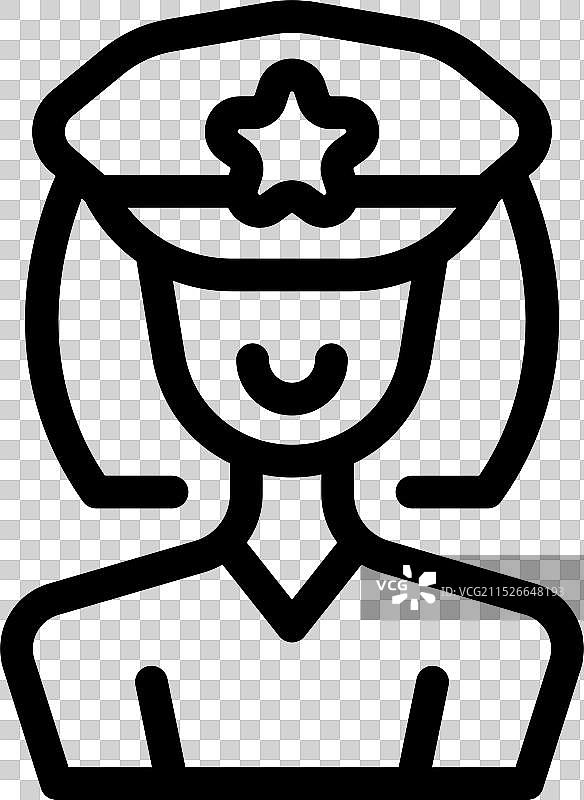 笑容满面的女警官身穿制服图片素材