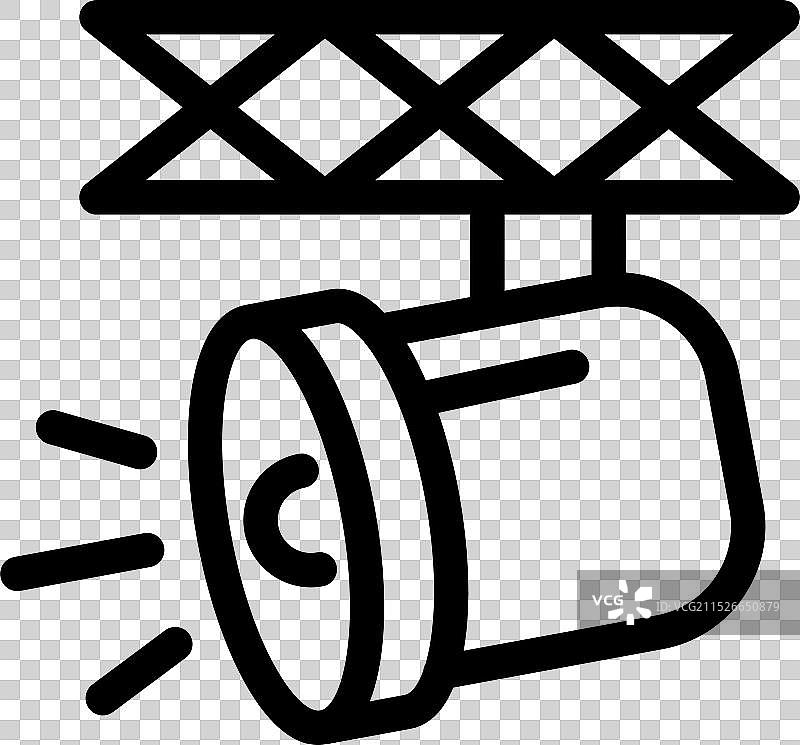 悬挂在金属桁架上的聚光灯图片素材