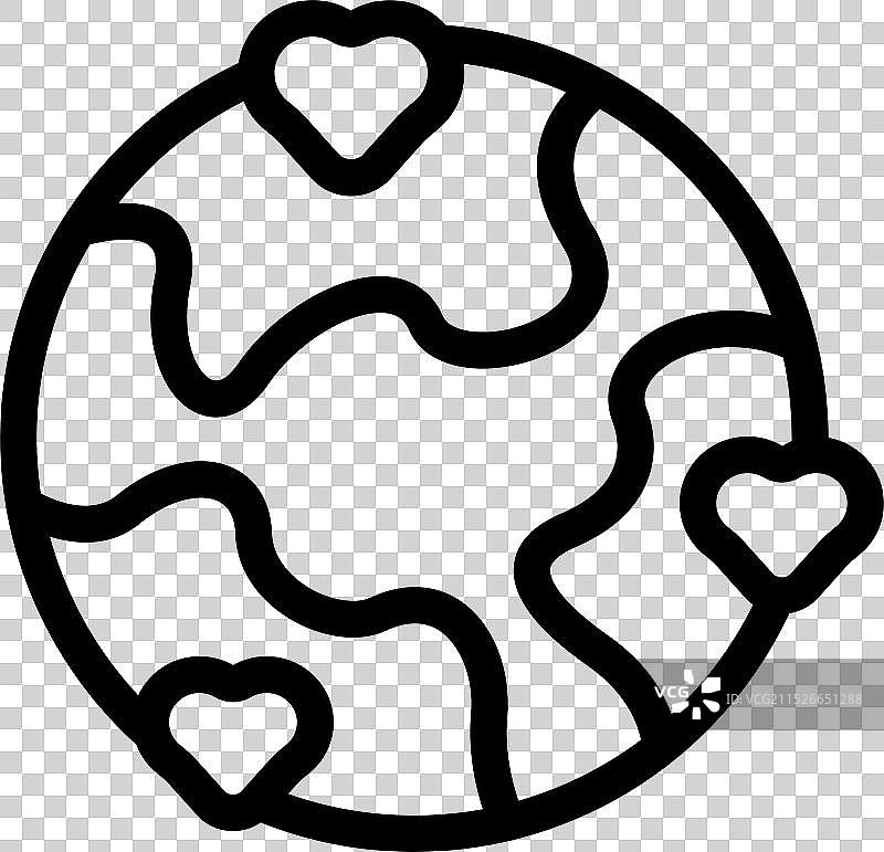 被爱心包围的地球图片素材