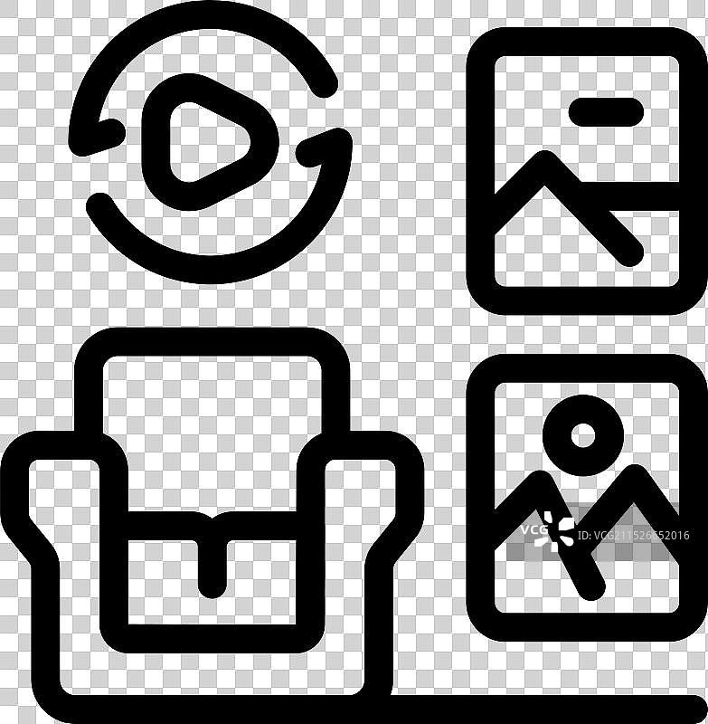 带扶手椅的家庭影院室观看流媒体图片素材