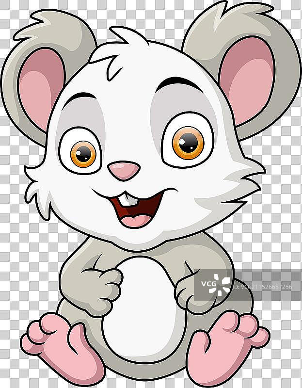 白色背景上的可爱老鼠卡通图片素材