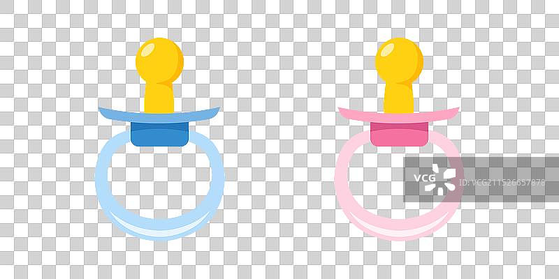 扁平风格的婴儿奶嘴图标图片素材