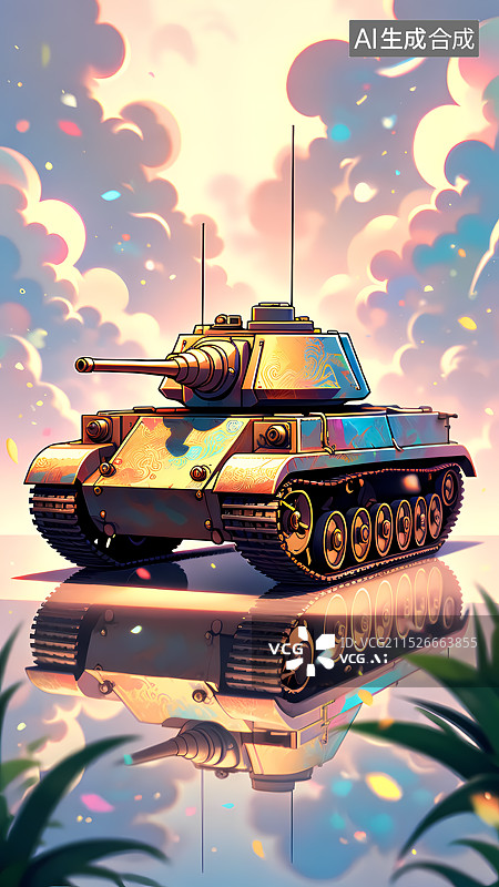 【AI数字艺术】游戏坦克三维插画图片素材