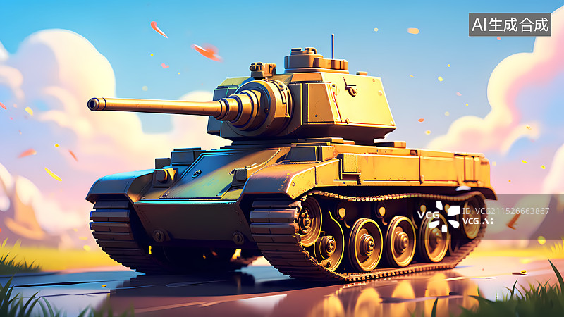 【AI数字艺术】游戏坦克三维插画图片素材