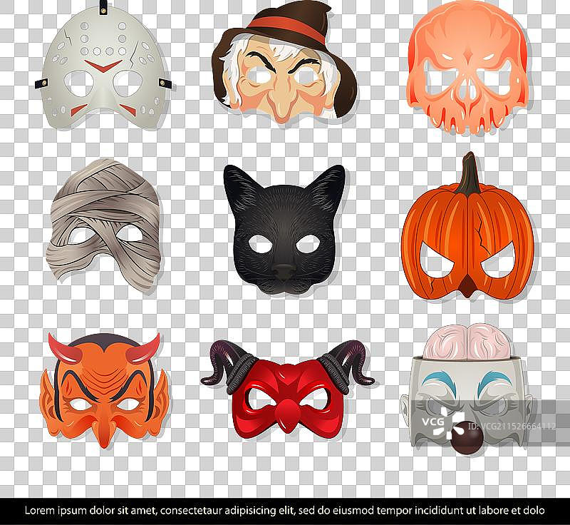 中国新年促销banner万圣节鬼面具V图片素材