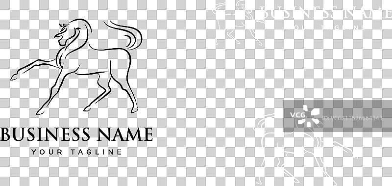 阿拉伯马线条艺术模板图片素材