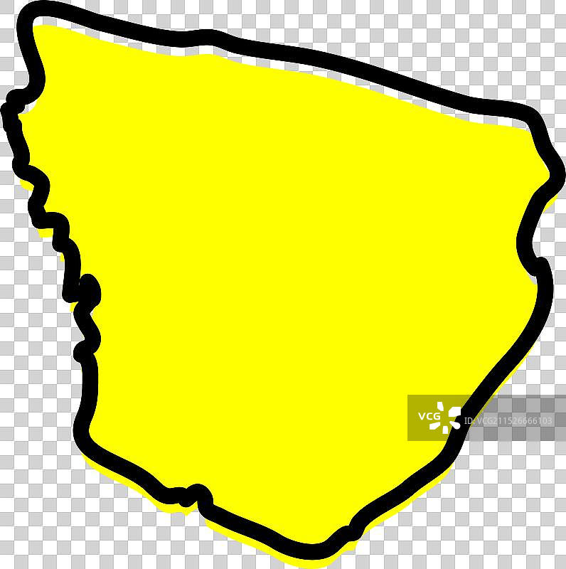 苏里南马罗维尼区地图图片素材