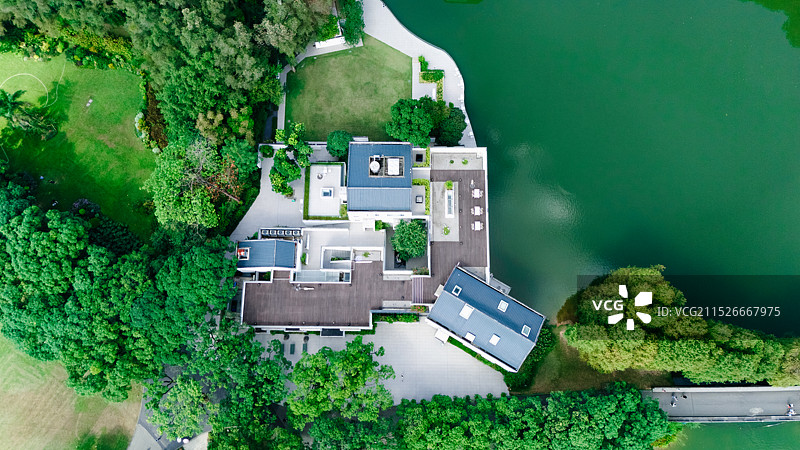 华南植物园航拍 城市风景图片素材