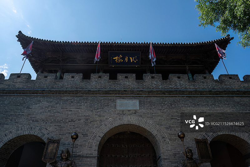 山西省忻州市代县雁门关长城、关楼等古建筑景观图片素材