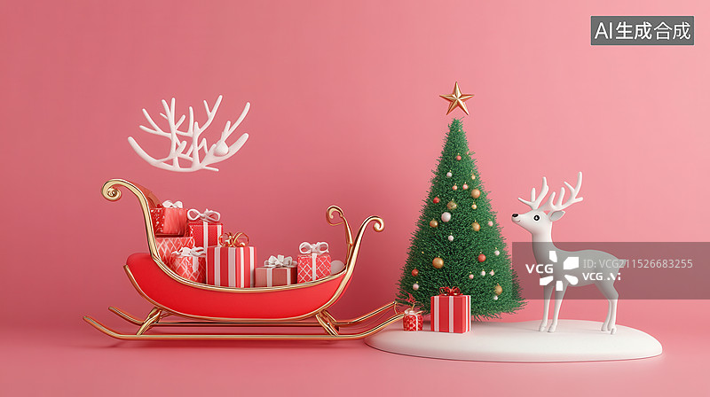 【AI数字艺术】圣诞节插画图片素材