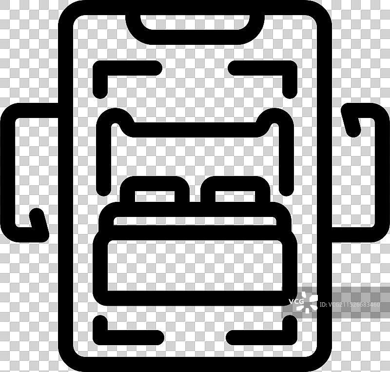 在线酒店预订App双人床展示图片素材