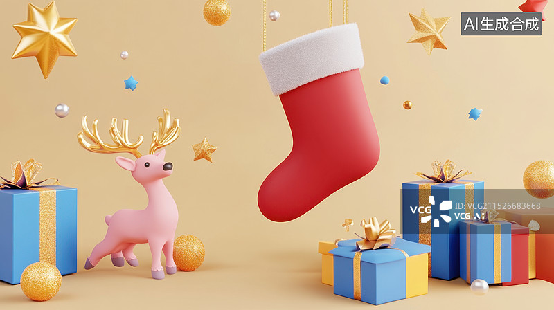 【AI数字艺术】圣诞节插画图片素材