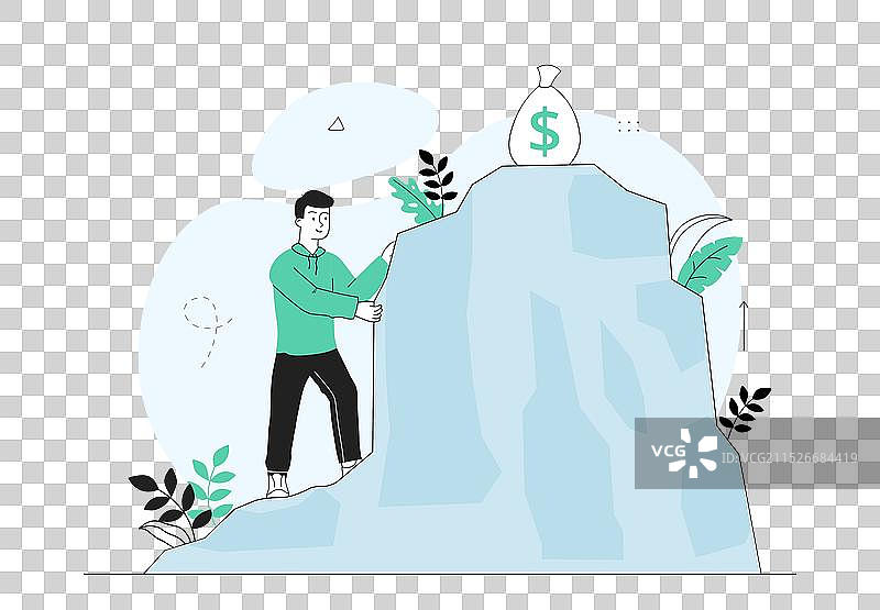 男人攀爬岩石赚钱图片素材