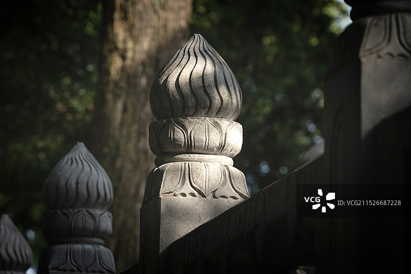 桂林独秀峰王城靖江王府承运殿雕栏特写镜头图片素材