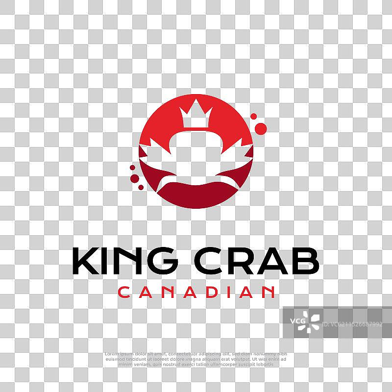 受加拿大枫叶启发设计的帝王蟹标志图片素材