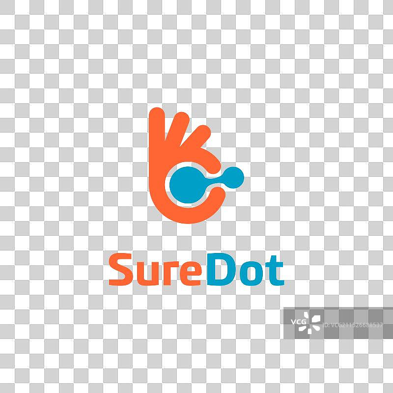 确定或点Logo设计概念手机App图片素材