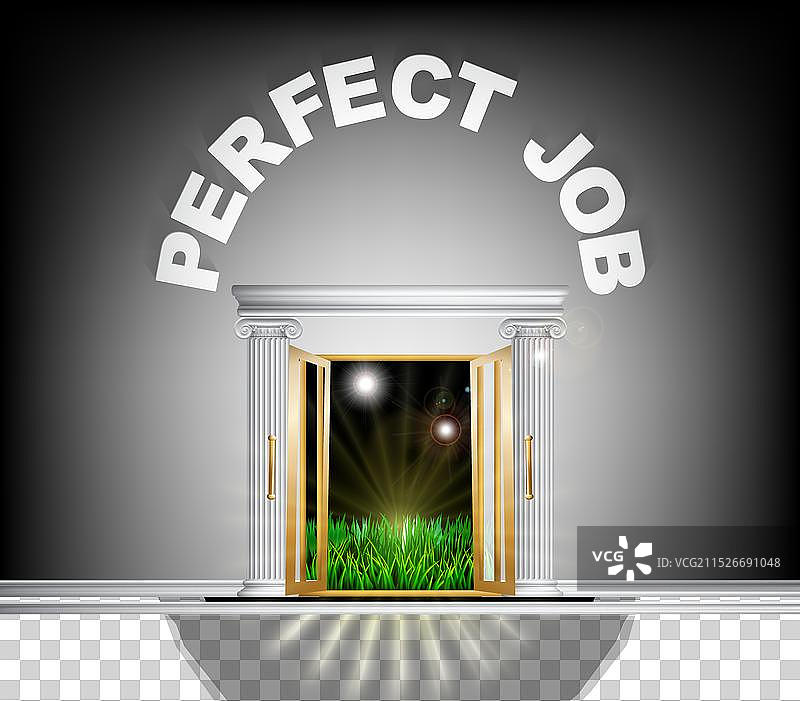完美工作机会之门概念图片素材