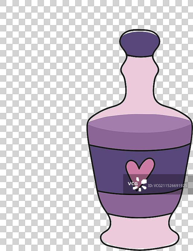 带有爱情药水的手绘魔法瓶图片素材