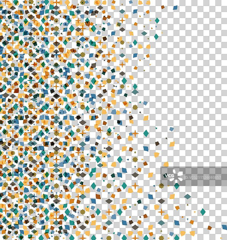 白色背景上的彩色闪光纸屑图片素材