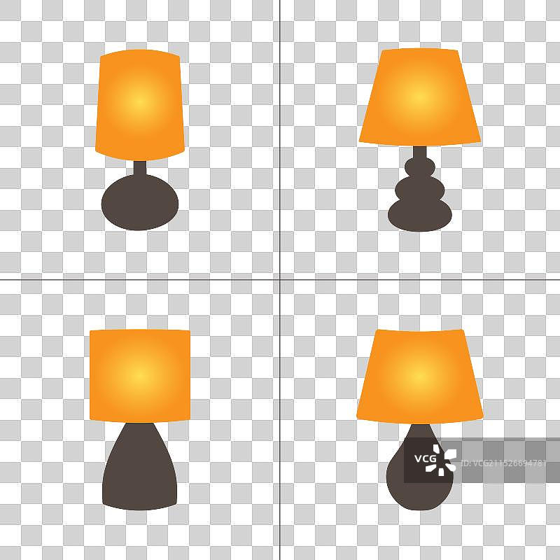 双色台灯图标集图片素材