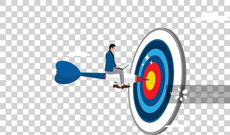 坐在飞镖上的商人图片素材