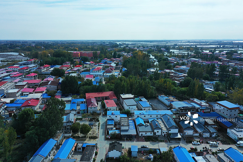 深秋美白洋，生态如画廊赵庄子村图片素材