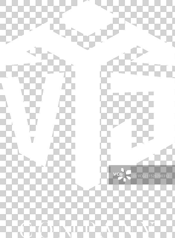 VJ字母Logo六边形几何风格图片素材