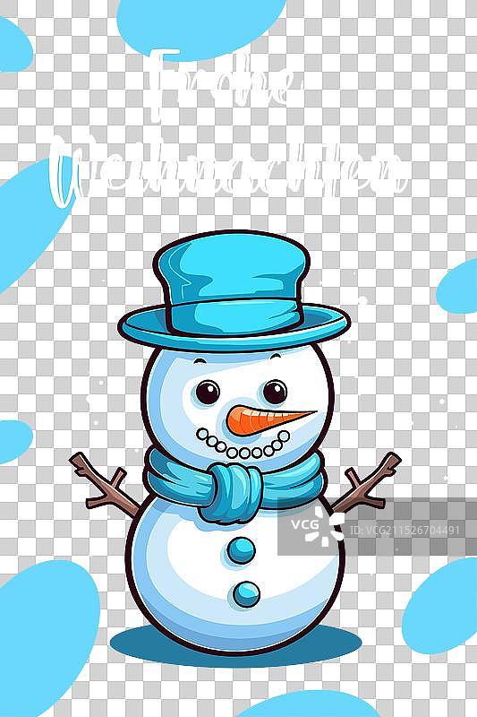 彩色雪人圣诞贺卡图片素材