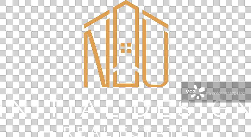 字母NU抽象房屋logo图片素材