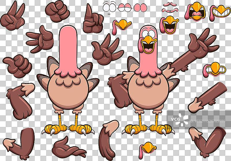 卡通火鸡套装图片素材