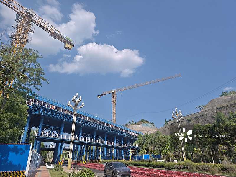 建设中的大桥图片素材