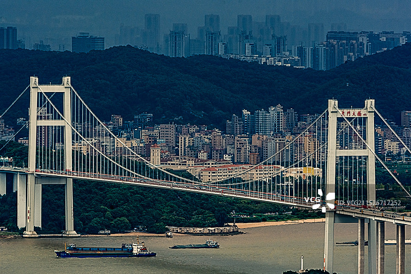 广州南沙黄山鲁山顶看虎门大桥图片素材
