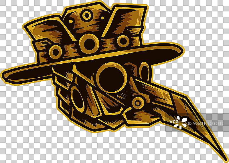 赛博朋克风格的瘟疫医生头部图片素材