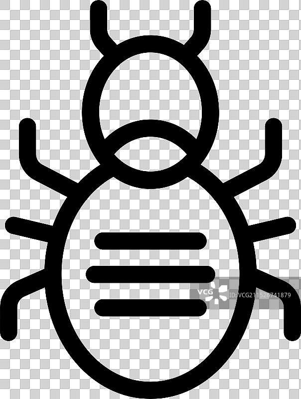 背部有三条条纹的黑色虫子标志图片素材