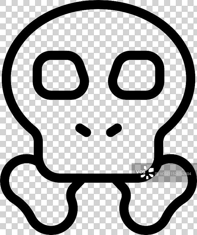 象征死亡的人头骨和交叉骨图标图片素材